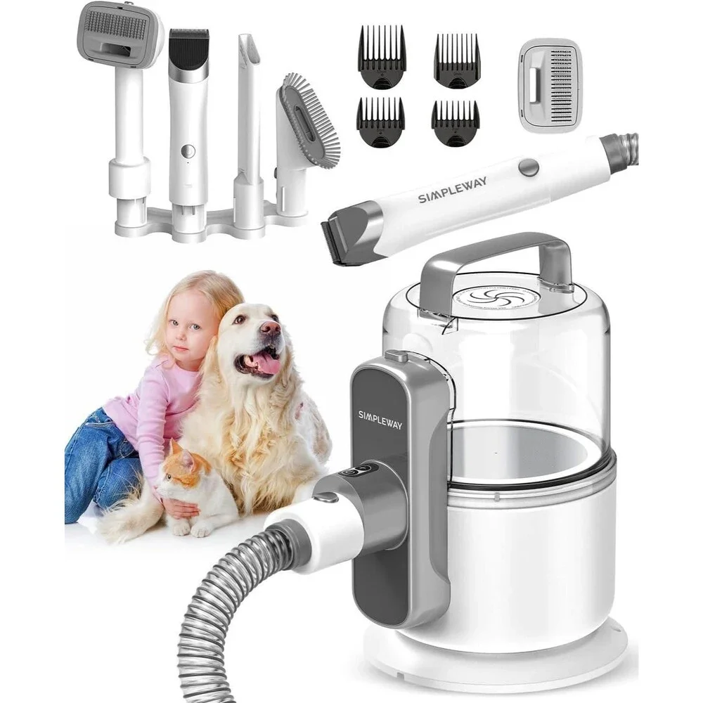 Dog Vacuum Grooming Kit for Shedding: Professional Hair Clippers Off-White NEW